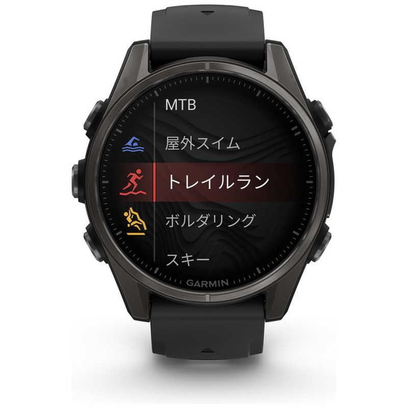 GARMIN fenix 8(フェニックス 8)Sapphire AMOLED 43mm GPSスマートウォッチ Ti Carbon Gray DLC/ Black 010-02903-27の画像
