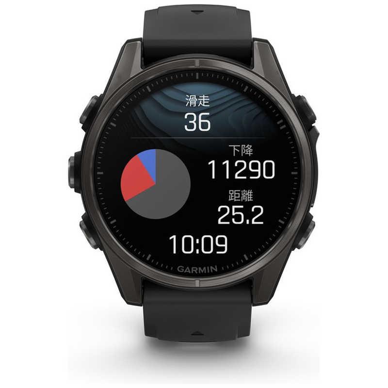 GARMIN fenix 8(フェニックス 8)Sapphire AMOLED 43mm GPSスマートウォッチ Ti Carbon Gray DLC/ Black 010-02903-27の画像