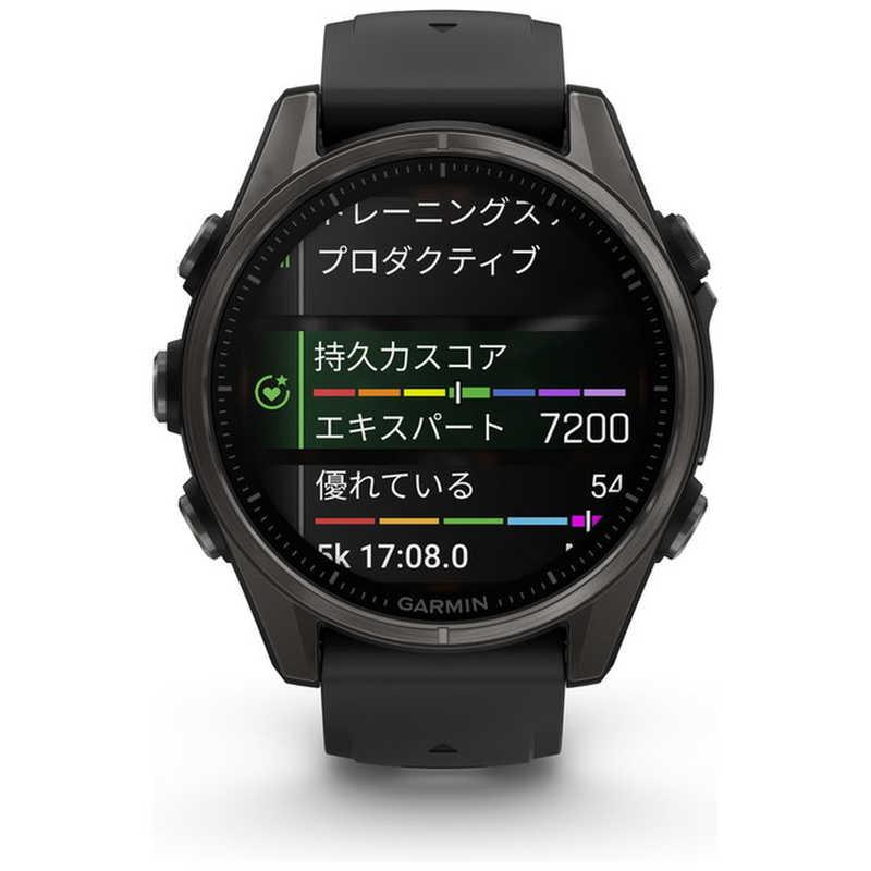 GARMIN fenix 8(フェニックス 8)Sapphire AMOLED 43mm GPSスマートウォッチ Ti Carbon Gray DLC/ Black 010-02903-27の画像