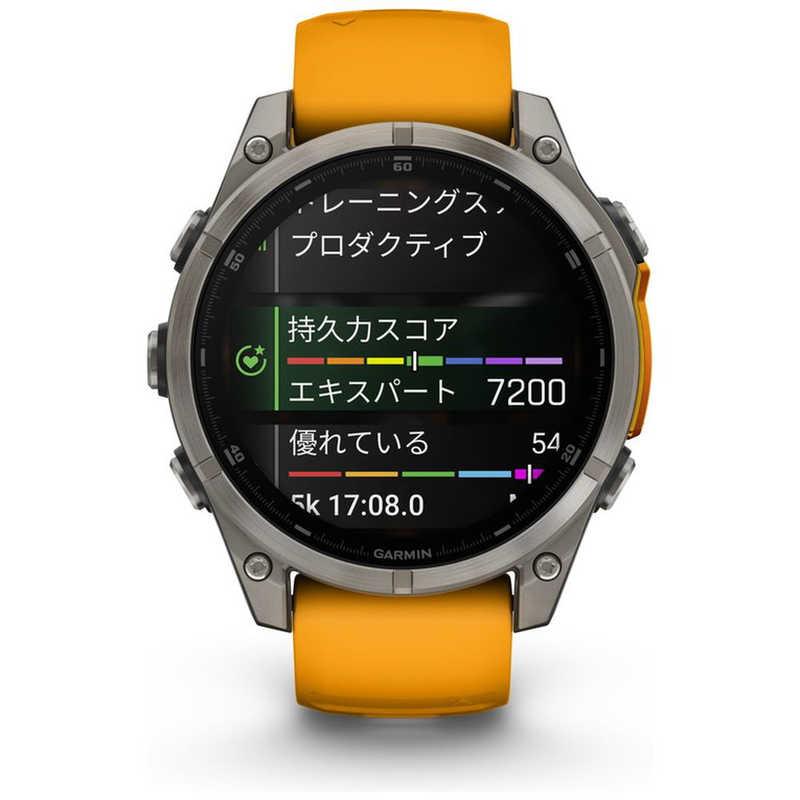 GARMIN fenix 8(フェニックス 8)Sapphire AMOLED 47mm GPSスマートウォッチ Ti/ Orange Ti/ Orange 010-02904-17の画像