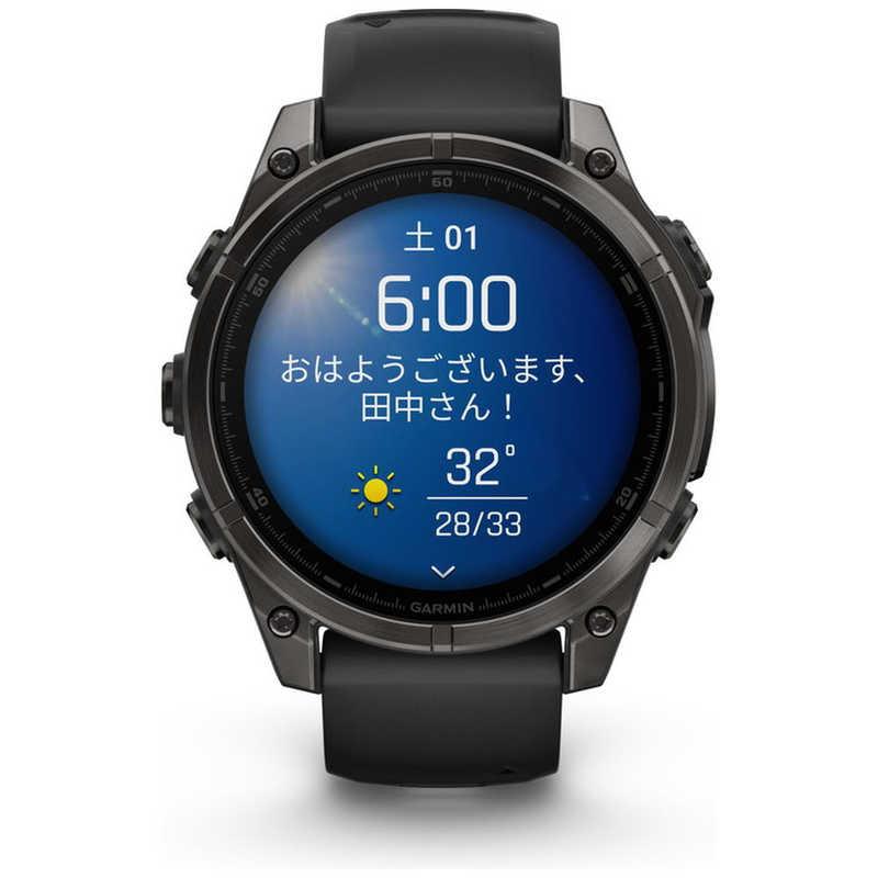 GARMIN fenix 8(フェニックス 8)Sapphire AMOLED 51mm GPSスマートウォッチ Ti Carbon Gray DLC/ Black 010-02905-62の画像