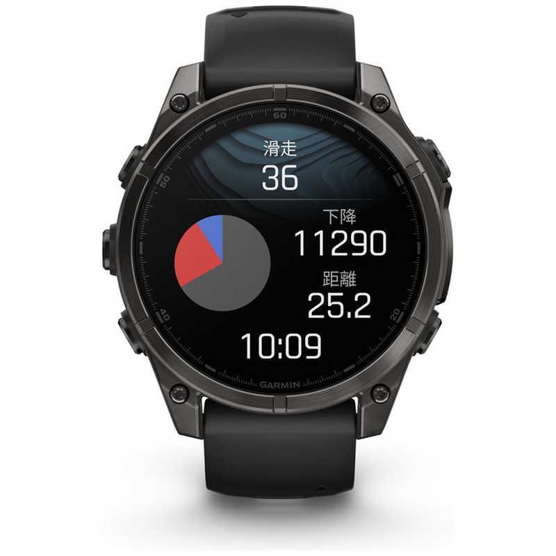 GARMIN fenix 8(フェニックス 8)Sapphire AMOLED 51mm GPSスマートウォッチ Ti Carbon Gray DLC/ Black 010-02905-62の画像