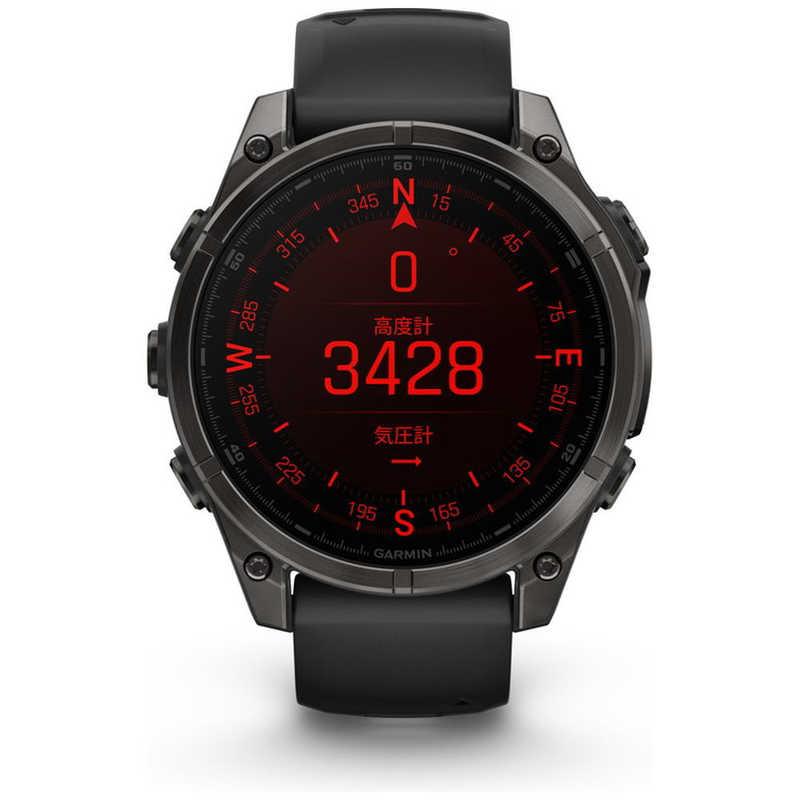 GARMIN fenix 8(フェニックス 8)Sapphire AMOLED 51mm GPSスマートウォッチ Ti Carbon Gray DLC/ Black 010-02905-62の画像