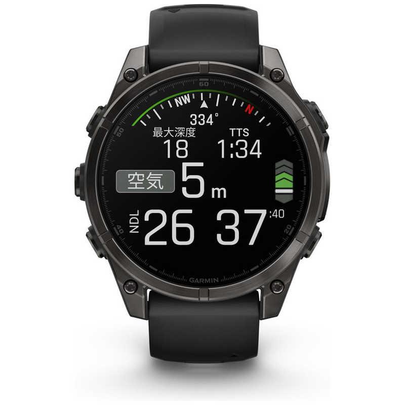 GARMIN fenix 8(フェニックス 8)Sapphire AMOLED 51mm GPSスマートウォッチ Ti Carbon Gray DLC/ Black 010-02905-62の画像