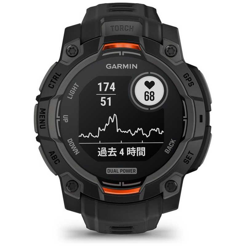 GARMIN　Instinct 3 Dual Power (インスティンクト スリー デュアル パワー)45mm GPSスマートウォッチ(Suica対応) (ガーミン) Black　010-02934-30の画像