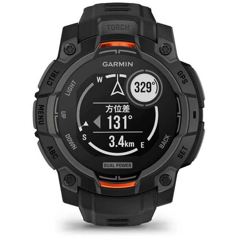 GARMIN　Instinct 3 Dual Power (インスティンクト スリー デュアル パワー)45mm GPSスマートウォッチ(Suica対応) (ガーミン) Black　010-02934-30の画像