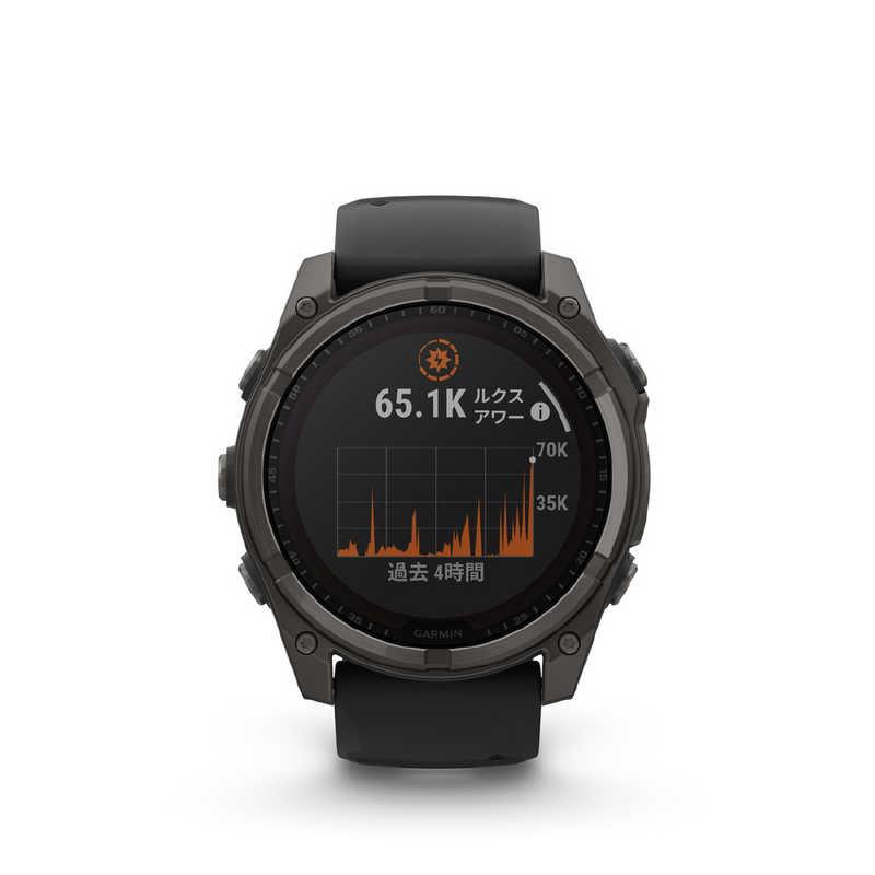 GARMIN fenix 8(フェニックス 8)Sapphire Dual Power 51mm GPSスマートウォッチ(Suica対応) (ガーミン) Ti Carbon Gray DLC/ Black 010-02907-50の画像