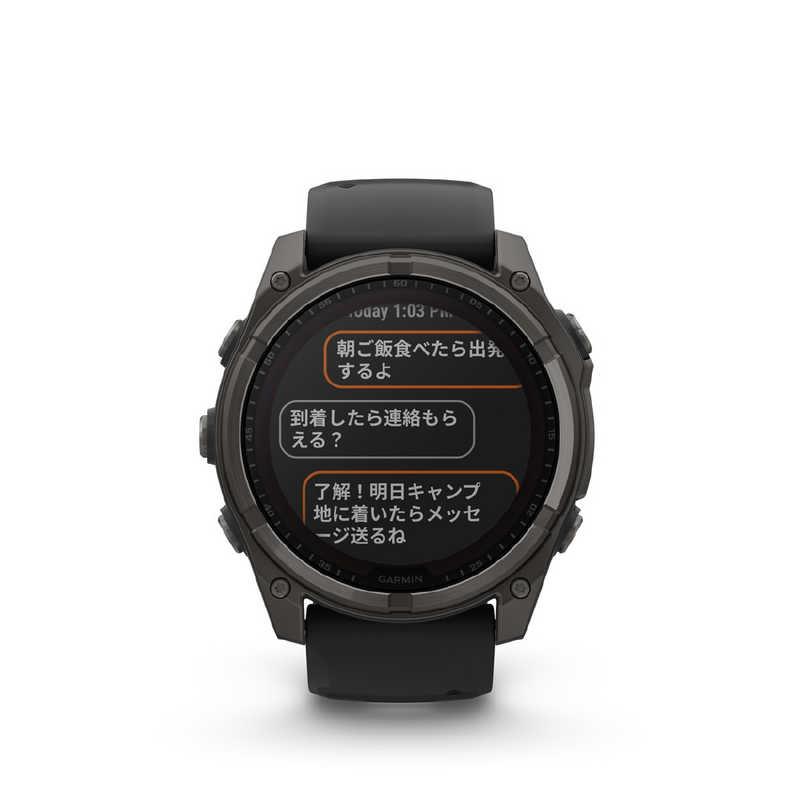 GARMIN fenix 8(フェニックス 8)Sapphire Dual Power 51mm GPSスマートウォッチ(Suica対応) (ガーミン) Ti Carbon Gray DLC/ Black 010-02907-50の画像