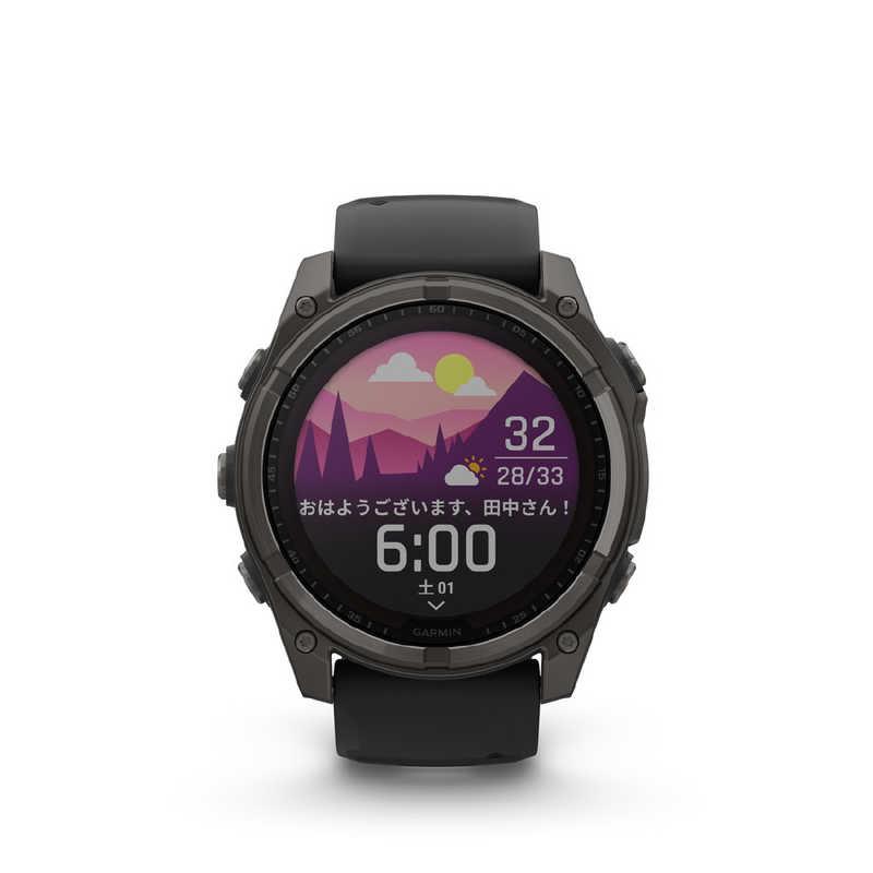 GARMIN fenix 8(フェニックス 8)Sapphire Dual Power 51mm GPSスマートウォッチ(Suica対応) (ガーミン) Ti Carbon Gray DLC/ Black 010-02907-50の画像