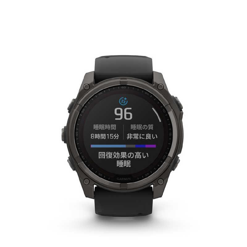 GARMIN fenix 8(フェニックス 8)Sapphire Dual Power 51mm GPSスマートウォッチ(Suica対応) (ガーミン) Ti Carbon Gray DLC/ Black 010-02907-50の画像