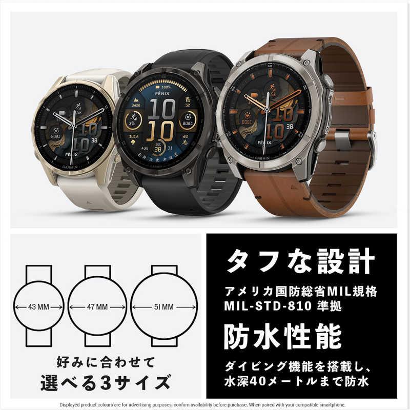 GARMIN　fenix 8(フェニックス 8)Sapphire Dual Power 51mm GPSスマートウォッチ(Suica対応) (ガーミン) Ti/ Amp Yellow Ti/ Amp Yellow　010-02907-51の画像