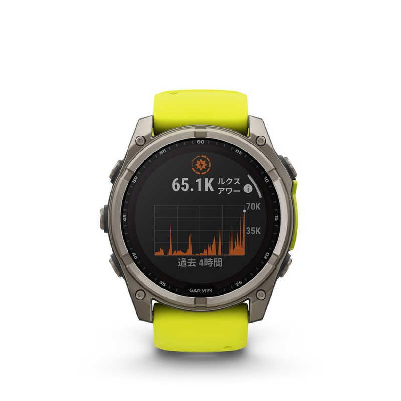 GARMIN　fenix 8(フェニックス 8)Sapphire Dual Power 51mm GPSスマートウォッチ(Suica対応) (ガーミン) Ti/ Amp Yellow Ti/ Amp Yellow　010-02907-51の画像