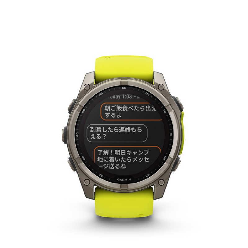 GARMIN　fenix 8(フェニックス 8)Sapphire Dual Power 51mm GPSスマートウォッチ(Suica対応) (ガーミン) Ti/ Amp Yellow Ti/ Amp Yellow　010-02907-51の画像