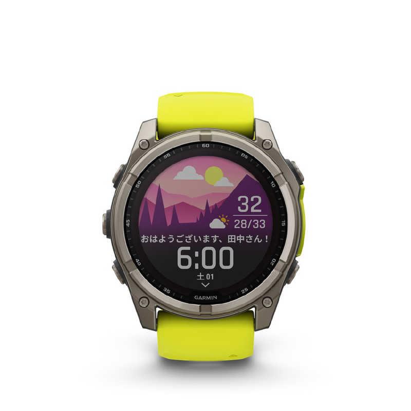 GARMIN　fenix 8(フェニックス 8)Sapphire Dual Power 51mm GPSスマートウォッチ(Suica対応) (ガーミン) Ti/ Amp Yellow Ti/ Amp Yellow　010-02907-51の画像