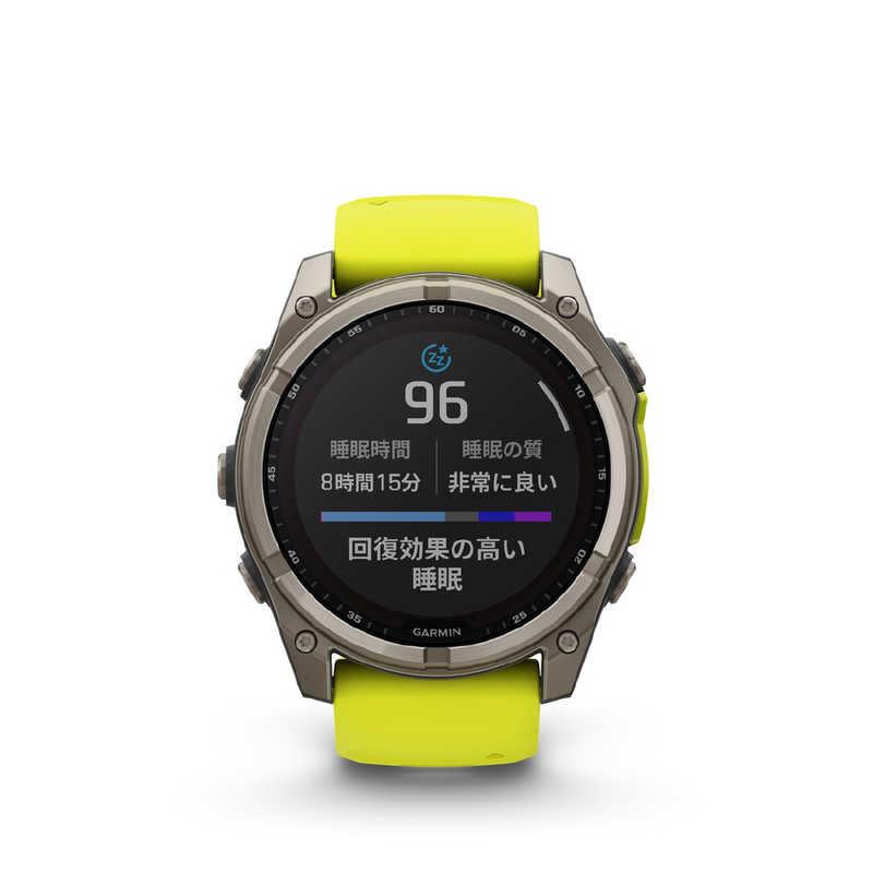 GARMIN　fenix 8(フェニックス 8)Sapphire Dual Power 51mm GPSスマートウォッチ(Suica対応) (ガーミン) Ti/ Amp Yellow Ti/ Amp Yellow　010-02907-51の画像