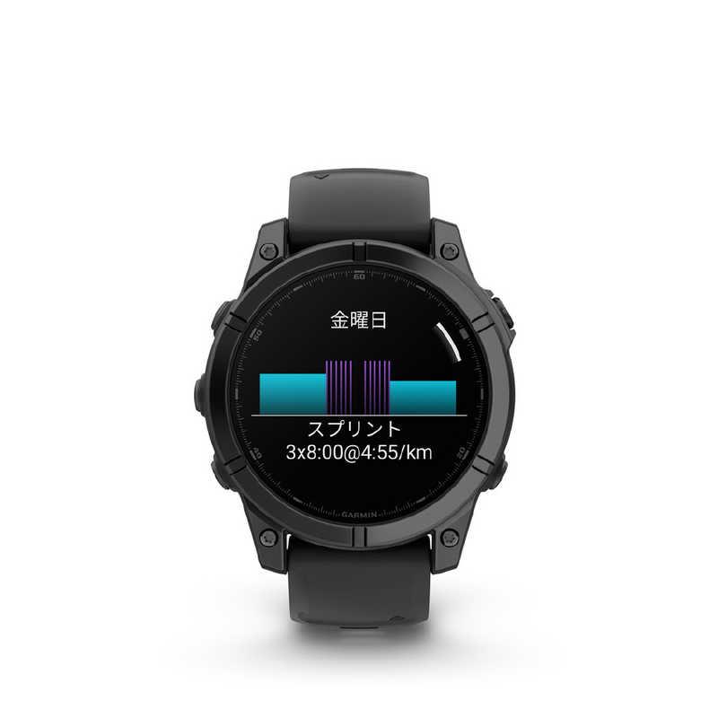GARMIN GPS スマートウォッチ fenix E(フェニックス E) Suica対応 Slate Gray Steel/ Black 010-03025-12の画像