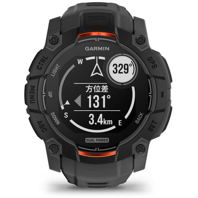 GARMIN　Instinct 3 Dual Power 50mm GPSスマートウォッチ(Suica対応) (ガーミン) Black/ Charcoal　010-02935-30の画像