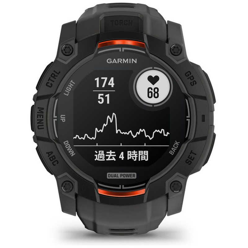 GARMIN　Instinct 3 Dual Power 50mm GPSスマートウォッチ(Suica対応) (ガーミン) Black/ Charcoal　010-02935-30の画像