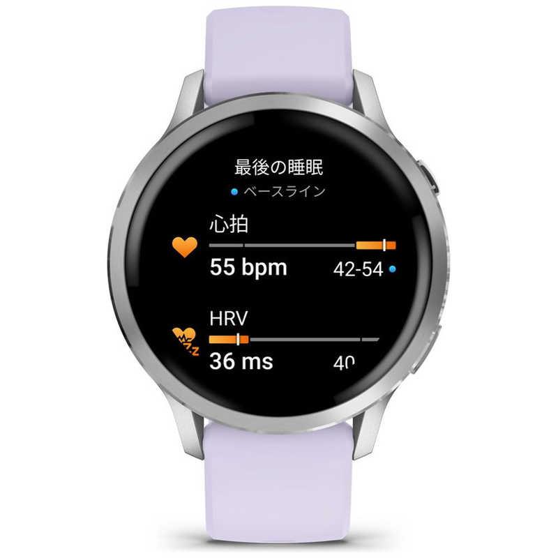 GARMIN　Venu 4(ヴェニュー4)41mm AMOLEDディスプレイ(心電図(ECG)アプリ)(Suica対応) (ガーミン) Silver / Periwinkle Silver / Periwinkle　010-03013-31_3