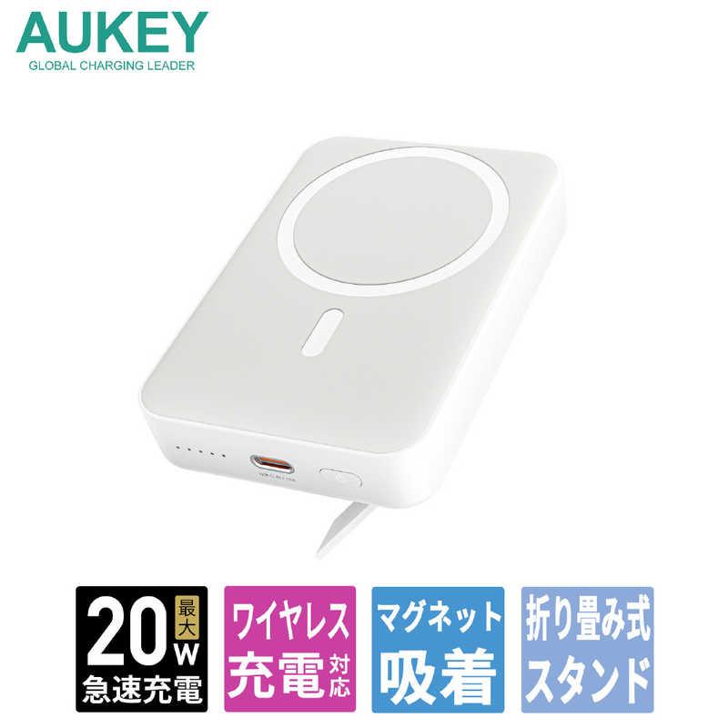 AUKEY モバイルバッテリー MagLink 10000mAh マグネット式ワイヤレス