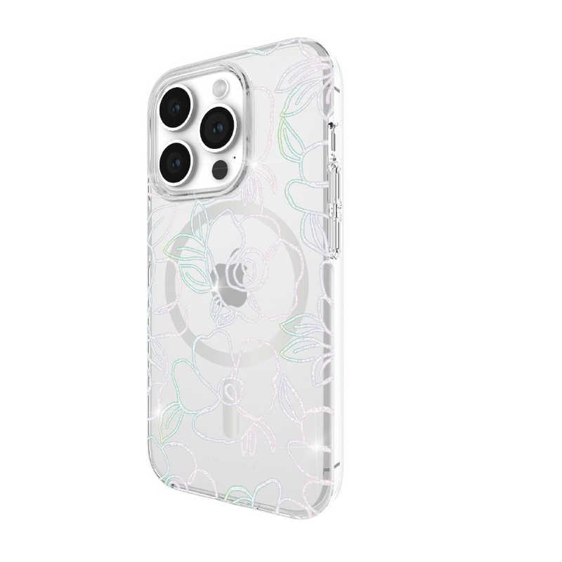 KATESPADE　iPhone 15 Pro Max KSNY Protective Hardshell MagSafe対応 - Modern Floral Glitter Silver　KS052638｜y-kojima｜06