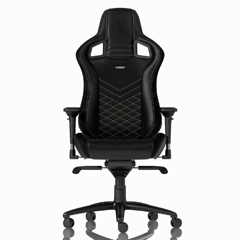 noblechairs ゲーミングチェア ブラック×ゴールド リクライニング noblechairs NOBLECHAIRS ゲーミングチェア EPIC ゴールド NBL-PU-GOL