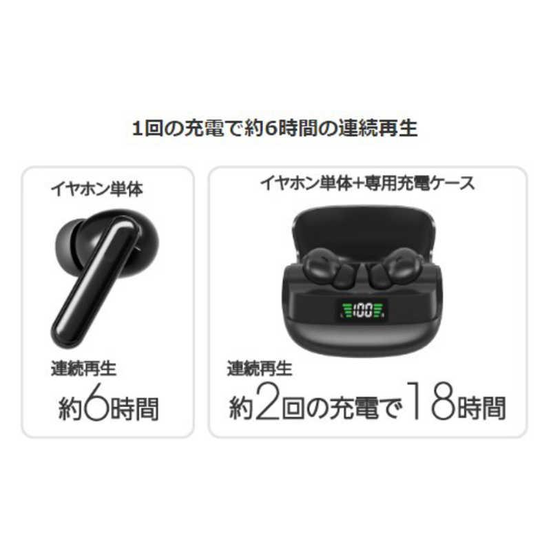 グリーンハウス 完全ワイヤレスステレオイヤホン ブラック [ ノイズ