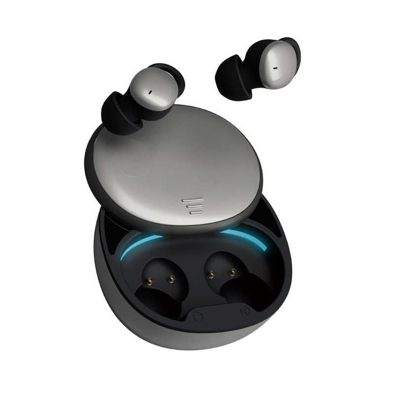 グリーンハウス 完全ワイヤレスイヤホン 寝ながらタイプ シルバー