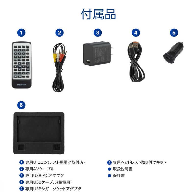 グリーンハウス ポータブルDVDプレーヤー Type-C ［7V型ワイド