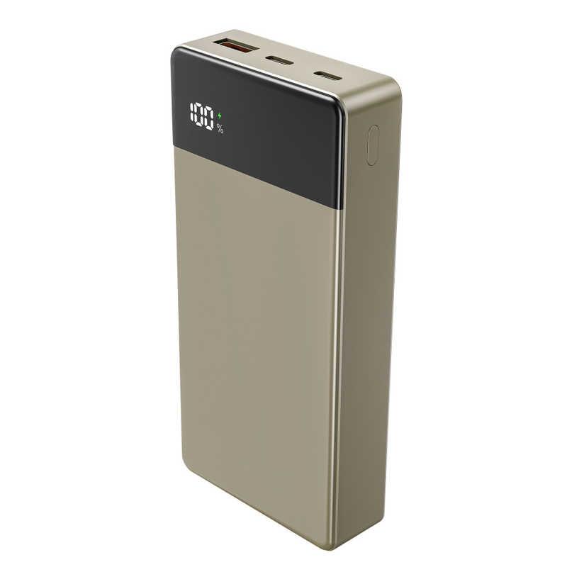 グリーンハウス 準固体モバイル充電器 20000mAh ブラウン ［USB Power