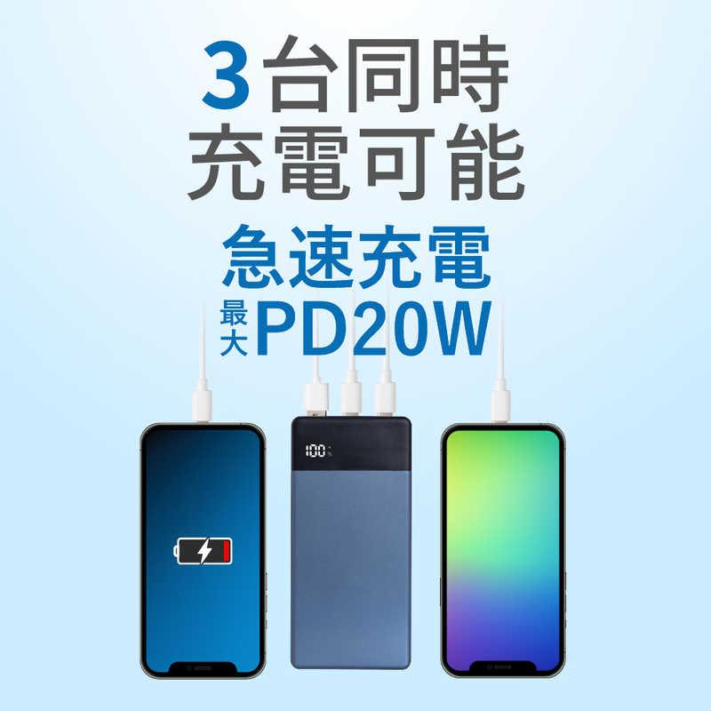 グリーンハウス 準固体モバイル充電器 20000mAh ブラウン ［USB Power