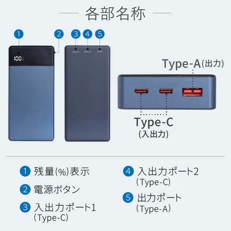 グリーンハウス 準固体モバイル充電器 20000mAh ブラウン ［USB Power