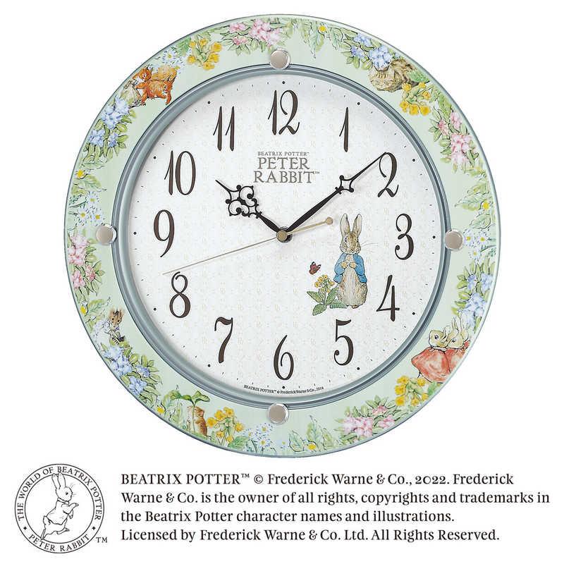 ブランド激安セール会場 セイコー 掛け時計 ピーターラビット 薄緑