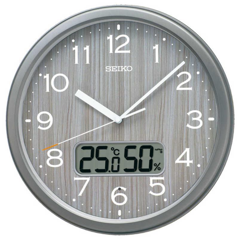 セイコー壁掛け時計 SEIKO（セイコー） 掛け時計 グレーメタリック [温度・湿度表示 /電波