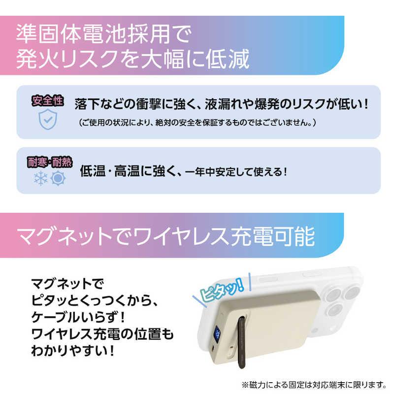 オズマ ワイヤレス準固体モバイルバッテリー 10000mAh PD20W スタンド