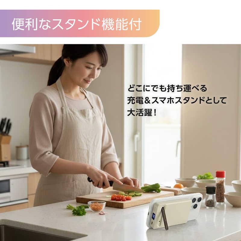 オズマ ワイヤレス準固体モバイルバッテリー 10000mAh PD20W スタンド