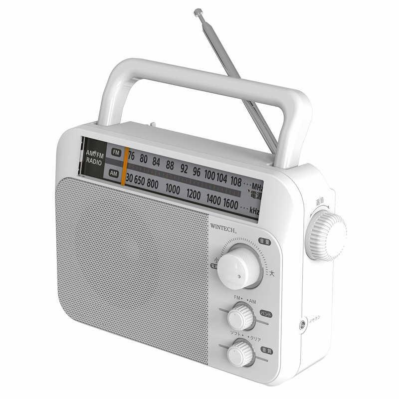 WINTECH AM/FMホームラジオ ［ワイドFM対応 /AM/FM］ ホワイト HR-K74