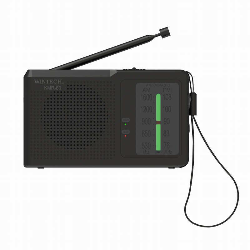 WINTECH AM/FMポータブルラジオ ［ワイドFM対応 / AM/FM］ シルバー