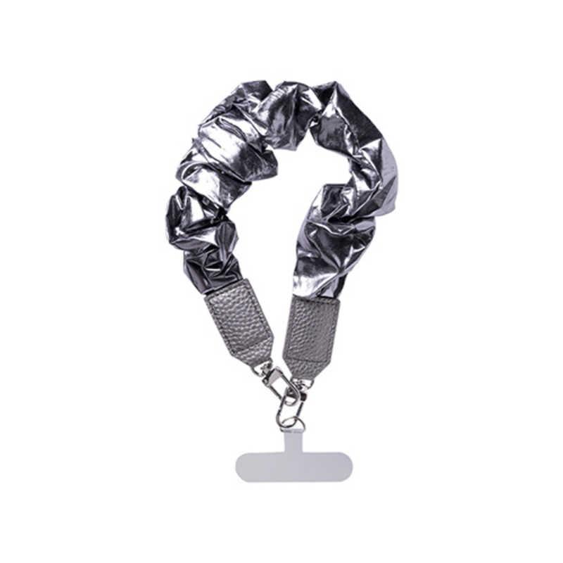 HAMEE sorureda！ くしゅくしゅハンドストラップ シルバー 686-984284