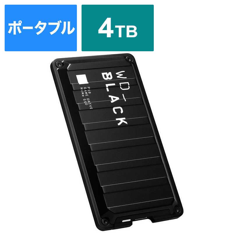 SSD 4TB WD Black P50 外付けSSD USB Type-C WESTERN DIGITAL 外付けSSD USB-C+USB-A接続 ゲーム用 ブラック