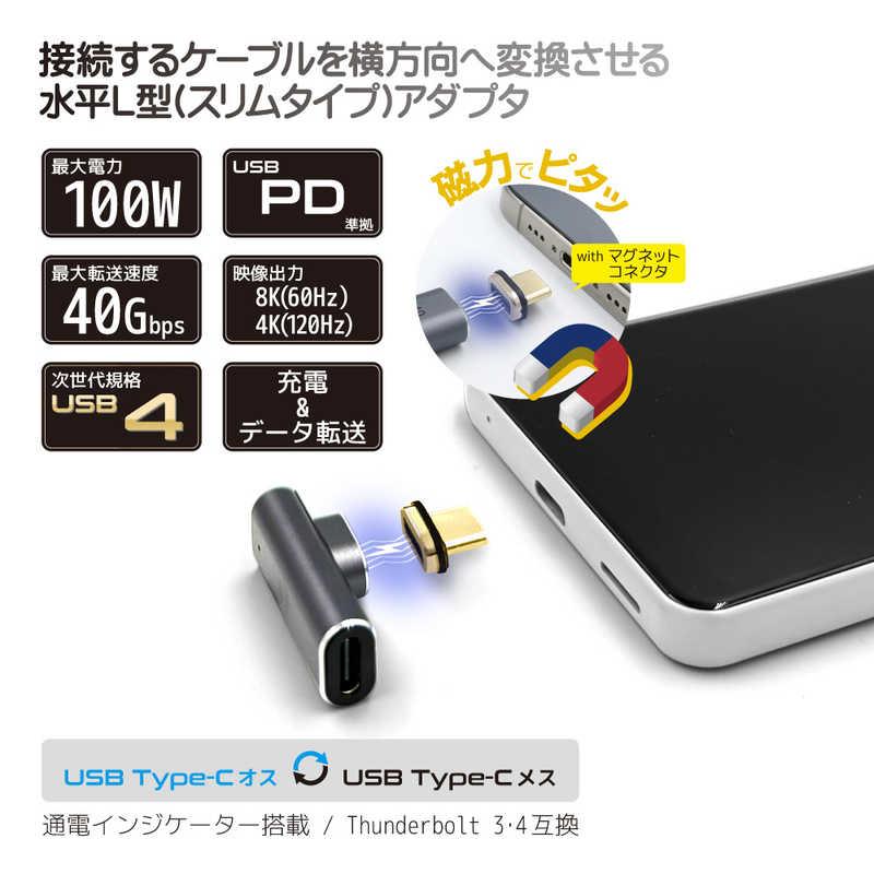 フリーダム Type-C変換アダプター マグネット式 水平L型 SLIM(オス‐メス) PD100W FUSB-CCMA013SL : コジマ ...