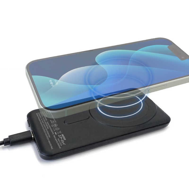 エアージェイ 準固体モバイルバッテリーマグセーフ対応 4850mAh BK
