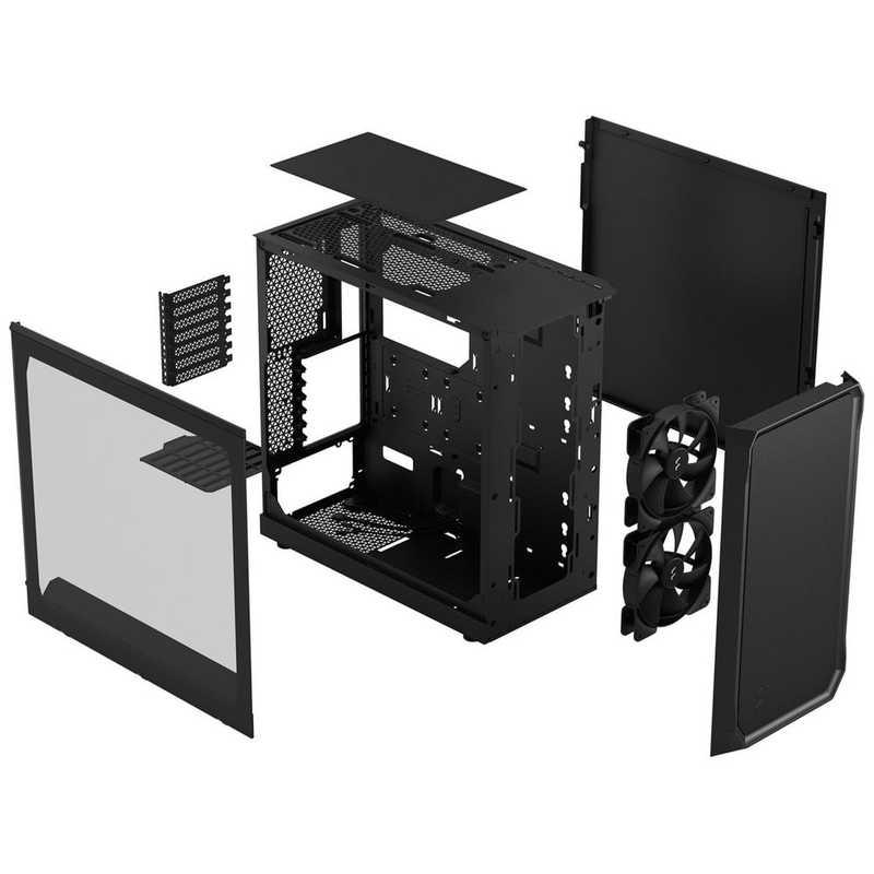 FRACTALDESIGN PCケース［ATX/microATX/Mini-ITX］Focus 2 Black TG