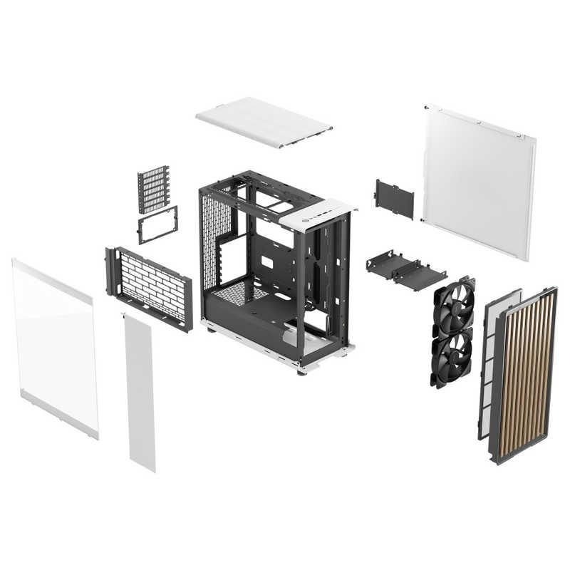 FRACTALDESIGN　PCケース［ATX /Micro ATX /Mini-ITX］North Chalk White TG Clear ホワイト　FD-C-NOR1C-04