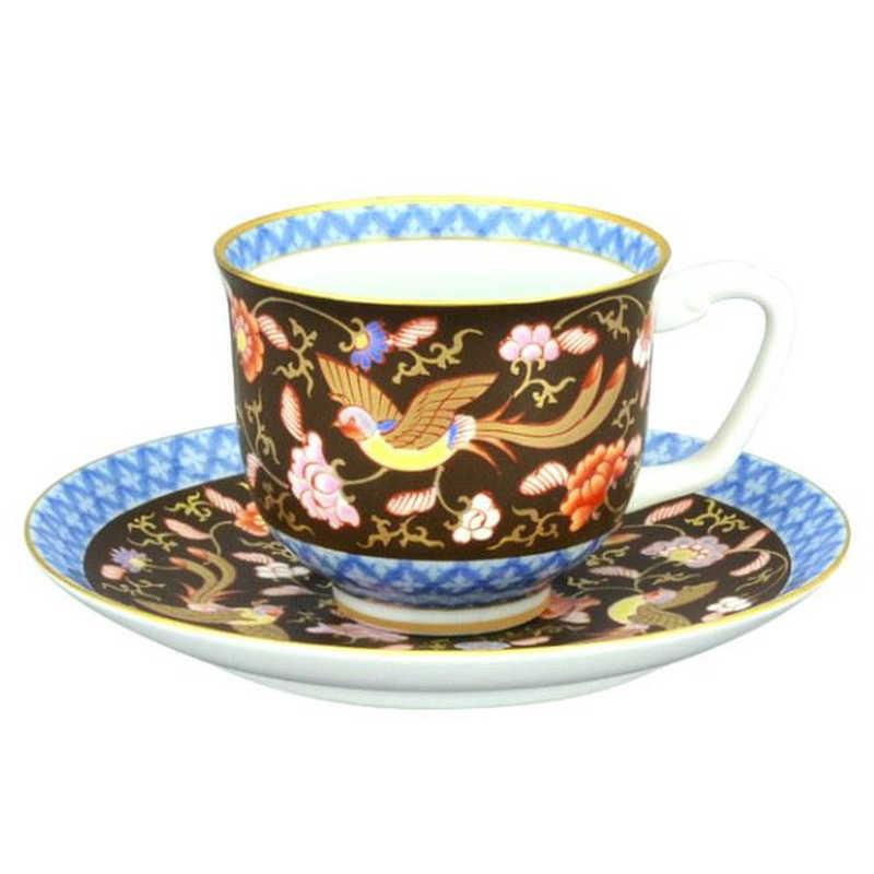 香蘭社 渕地黒絵花鳥紋・コーヒー碗皿(1客) 520-1HUM : コジマYahoo!店