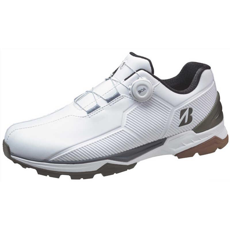 ブリヂストン ゼロ・スパイクバイターワイド　ホワイト×オリーブ （幅4E） ブリヂストン ゴルフシューズ ゼロ・スパイク バイター ワイド