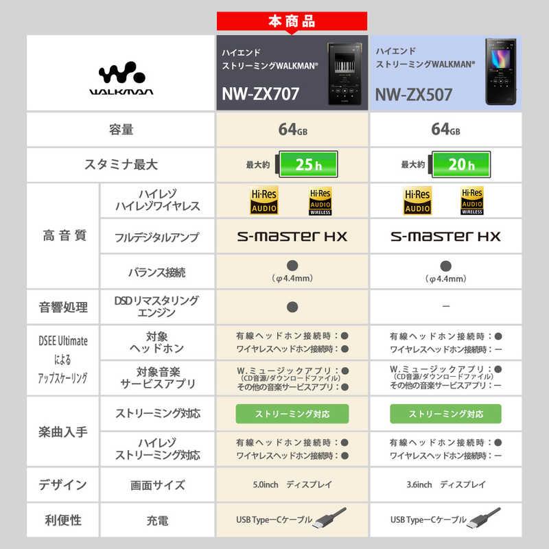 ソニー　SONY　ウォークマン WALKMAN ZXシリーズ ブラック[64GB]　NW-ZX707 C｜y-kojima｜03