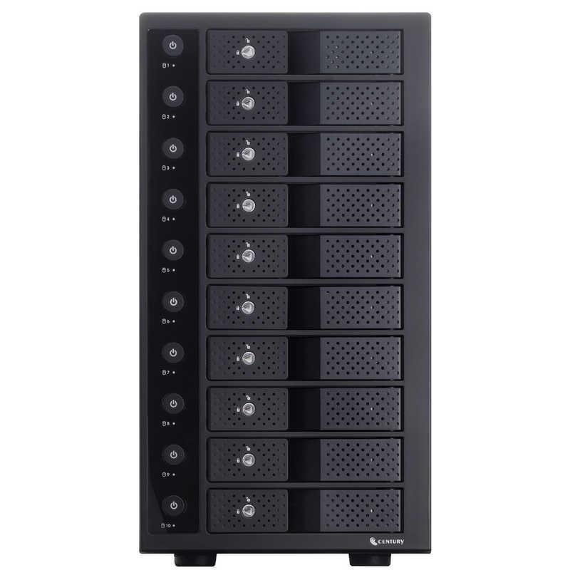 センチュリー 裸族のスカイタワー 10bay USB3.2 Gen2 IS ブラック