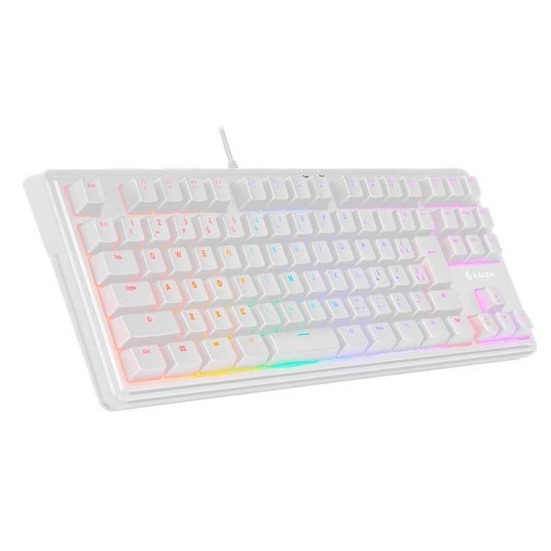 センチュリー メンブレンゲーミングキーボードTKL ホワイト RACEN