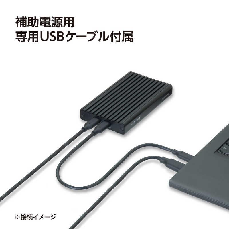 センチュリー M.2 NVMe 2Bay BOX バスパワーUSB20G ［M.2対応